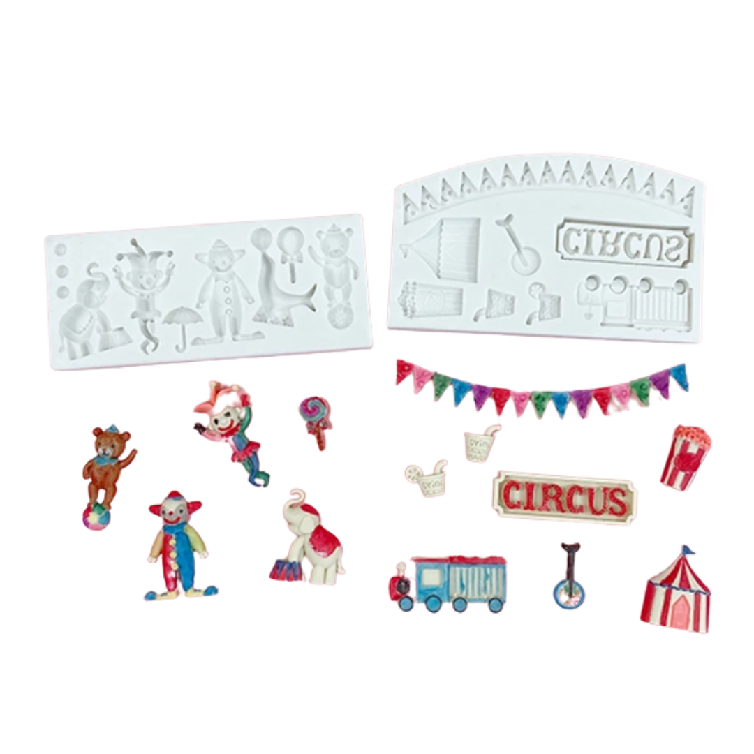 Molde de Silicona Temático Circo Mágico Set x 2