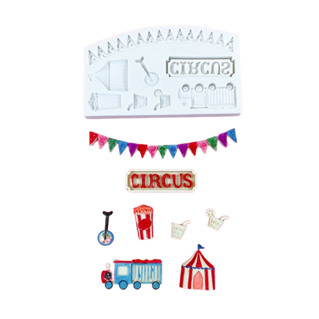 Molde de Silicona Temático Circo Mágico Set x 2