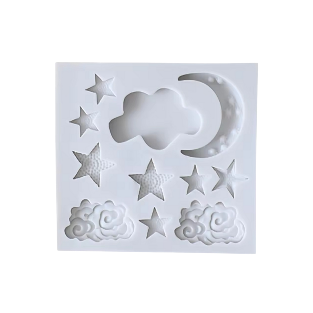 Molde de Silicona Nubes y Estrellas