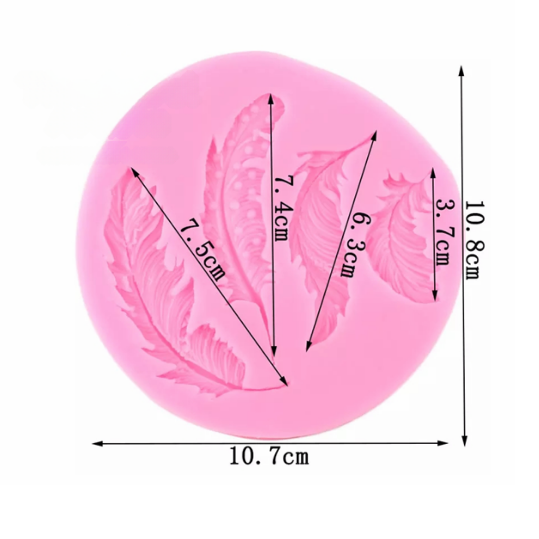 Molde de Silicona Plumas Elegantes
