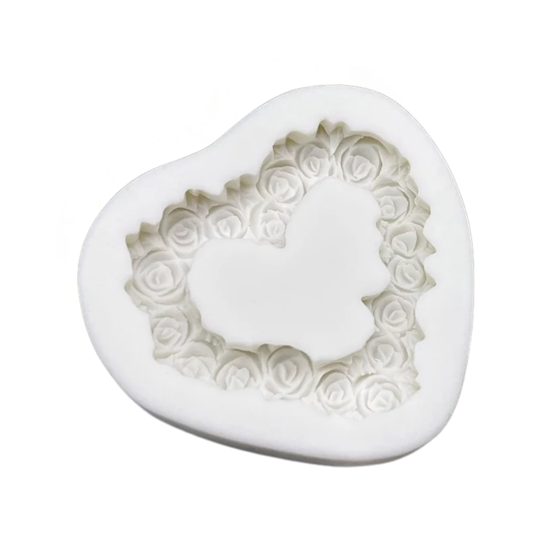 Molde de Silicona Corazón de Rosas