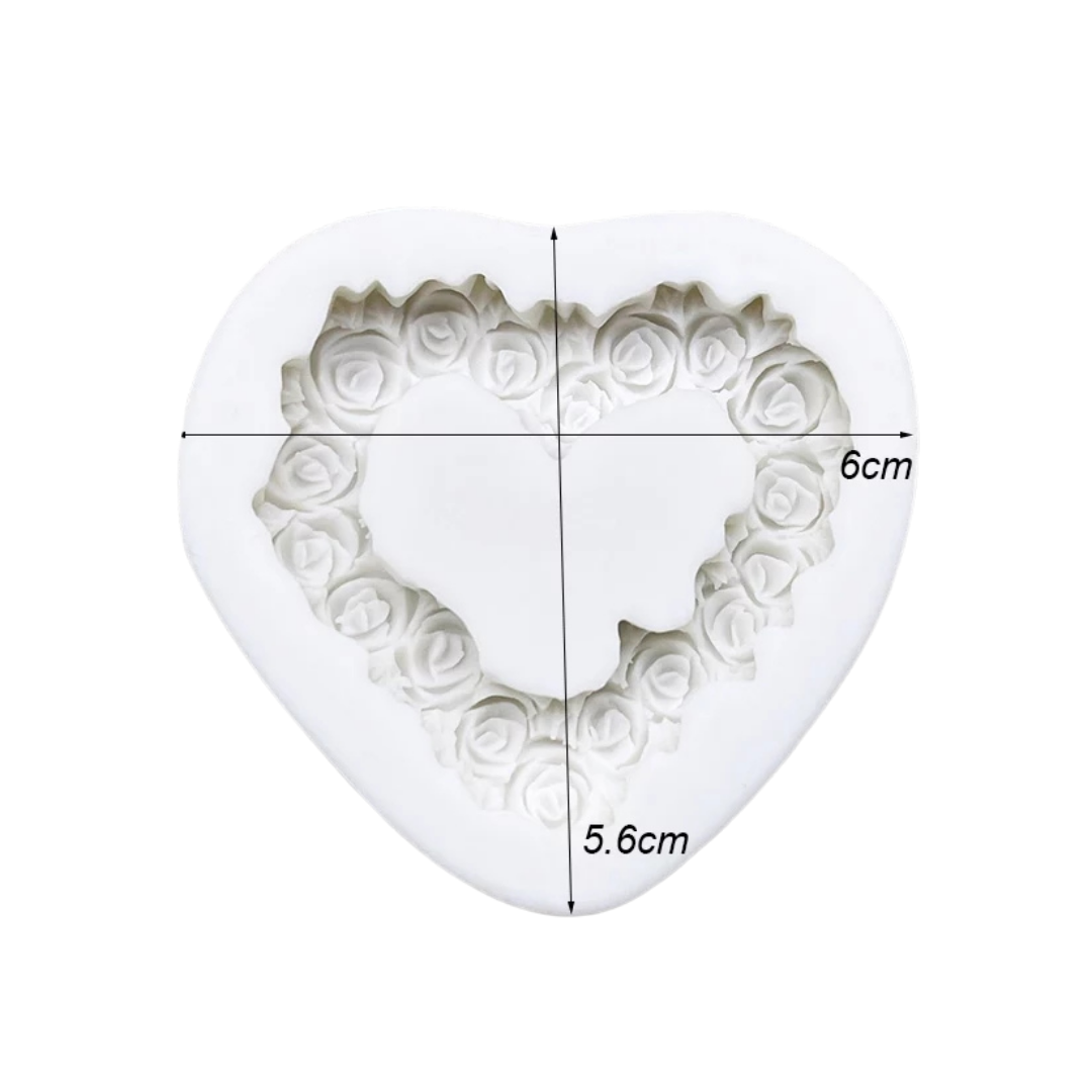 Molde de Silicona Corazón de Rosas