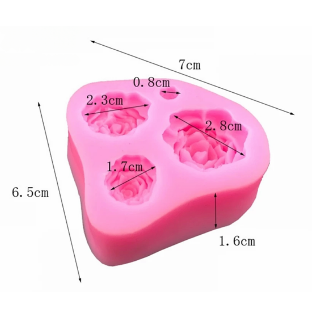 Molde de Silicona para Flores en 3D Tamaños Variados