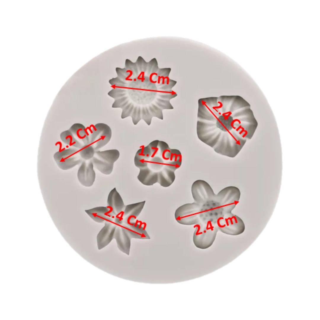 Molde de Silicona Flores Variadas