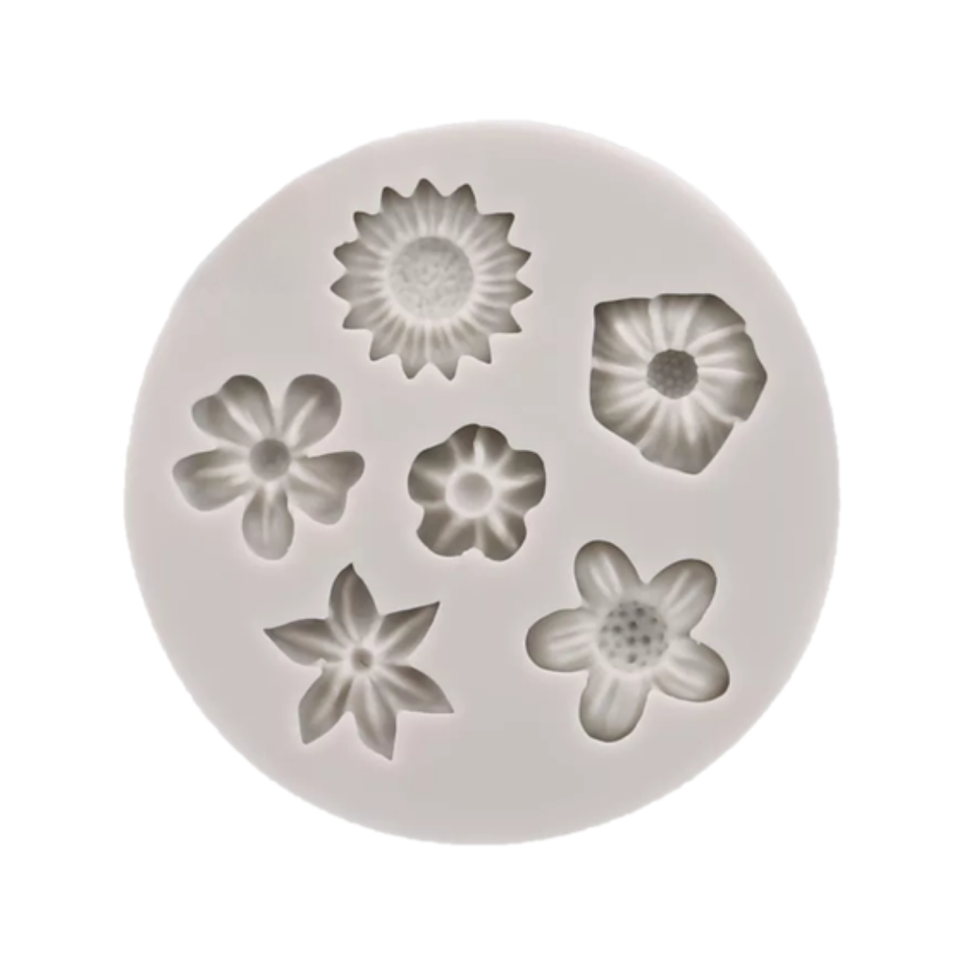 Molde de Silicona Flores Variadas
