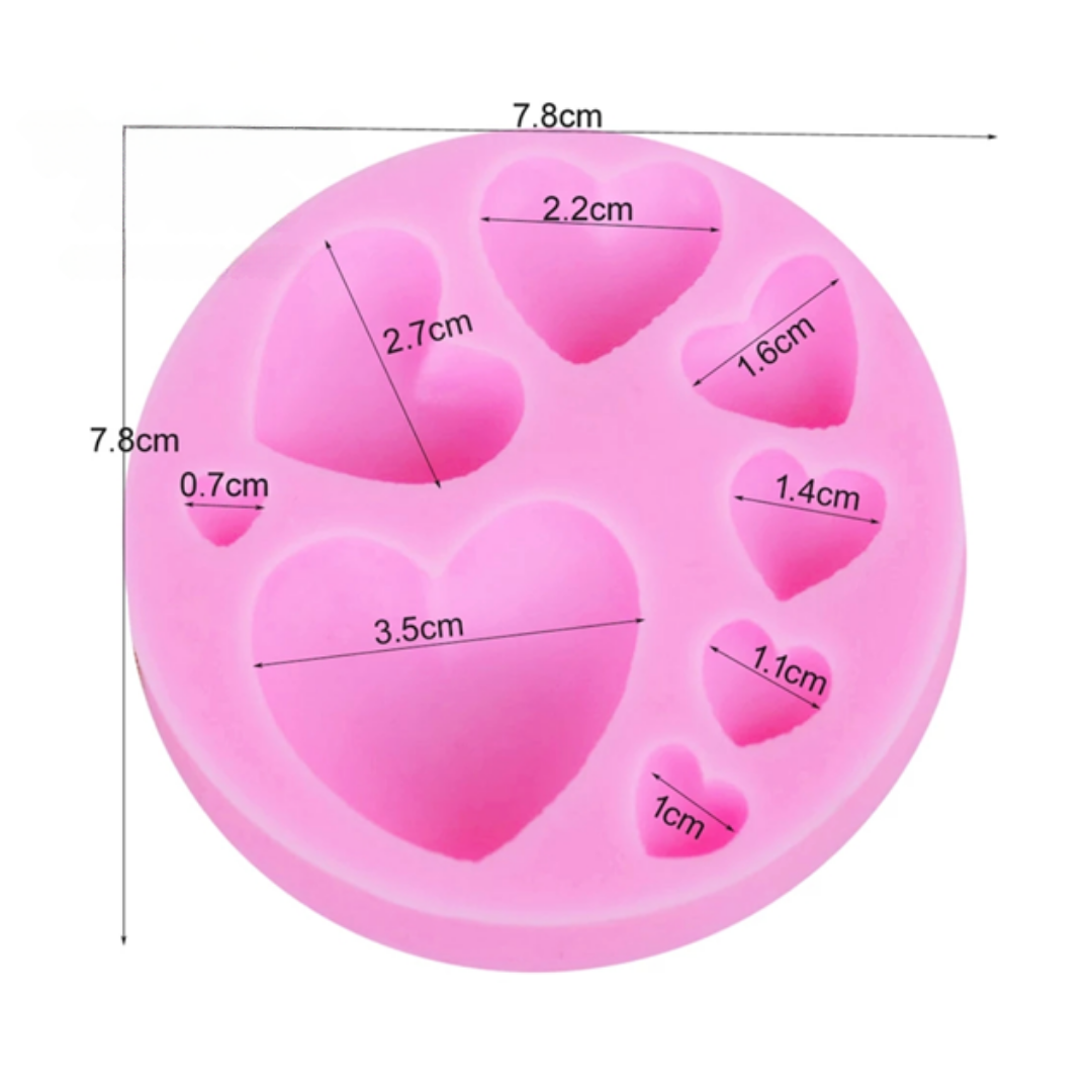 Molde de Silicona Corazones