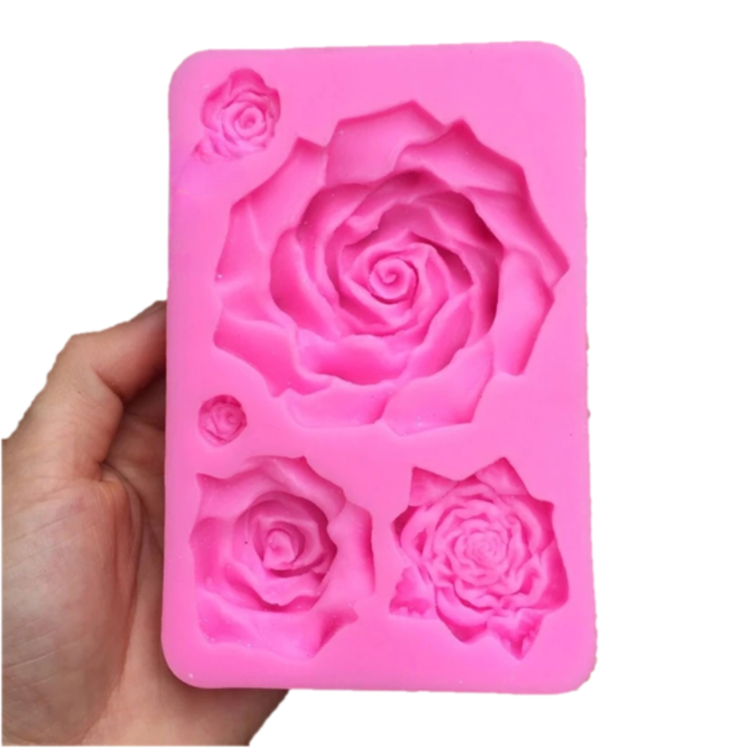 Molde de Silicona Rosas Grandes en 3D