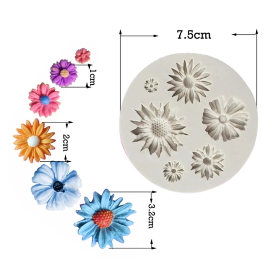 Molde de Silicona Flores