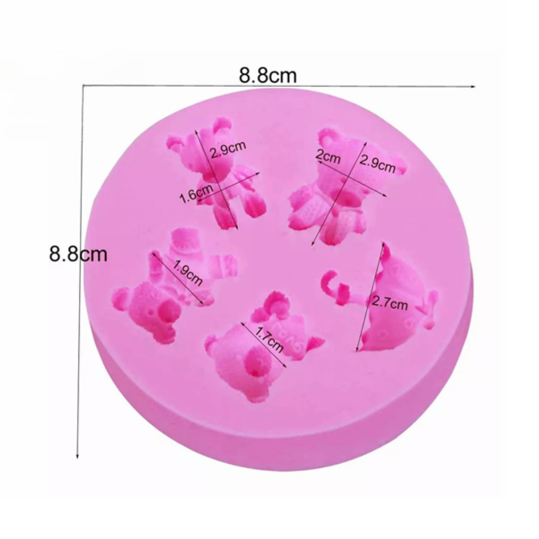 Molde de Silicona Ositos Tiernos