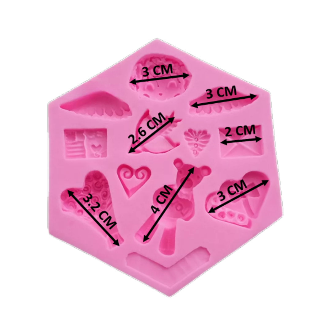 Molde de Silicona Temática San Valentín