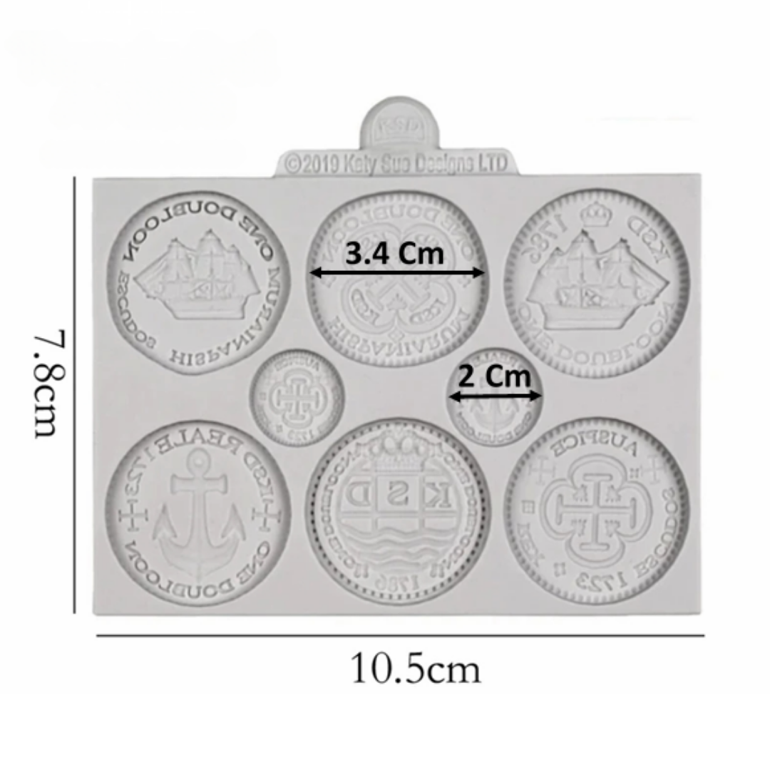Molde de Silicona Monedas de Tesoro Pirata