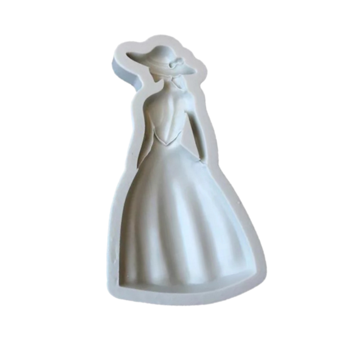 Molde de Silicona Mujer con Vestido Elegante 1