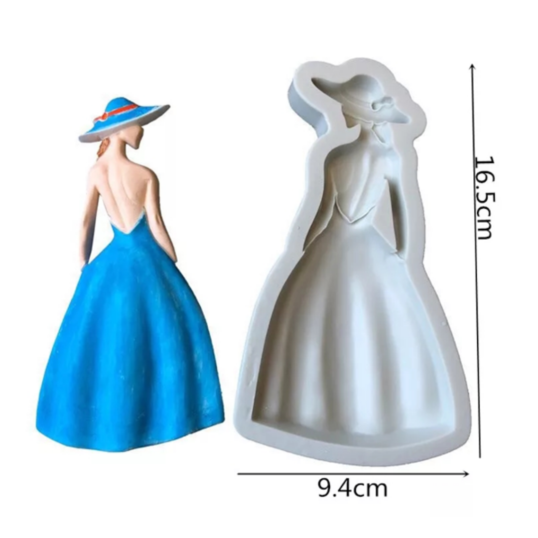 Molde de Silicona Mujer con Vestido Elegante 1