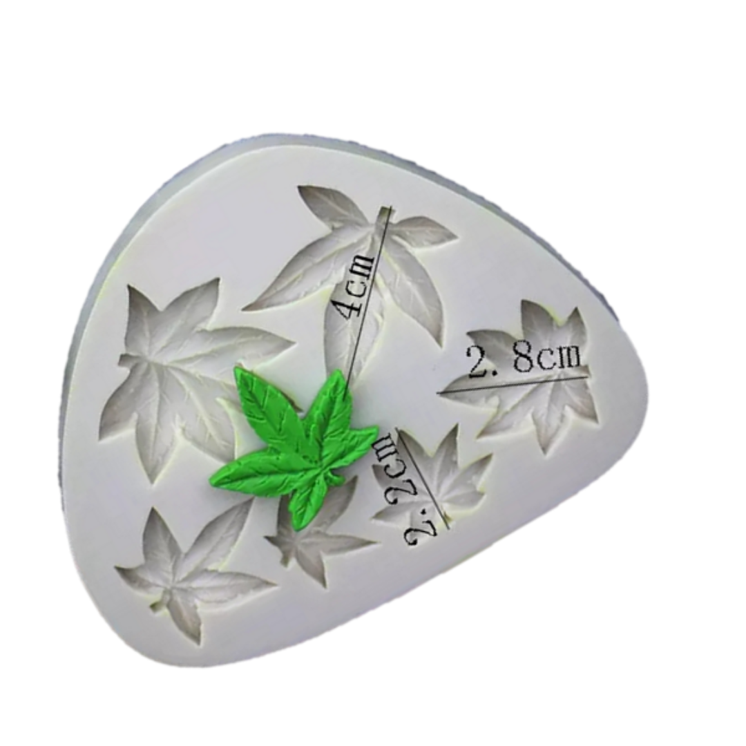 Molde de Silicona Hojas de Cannabis