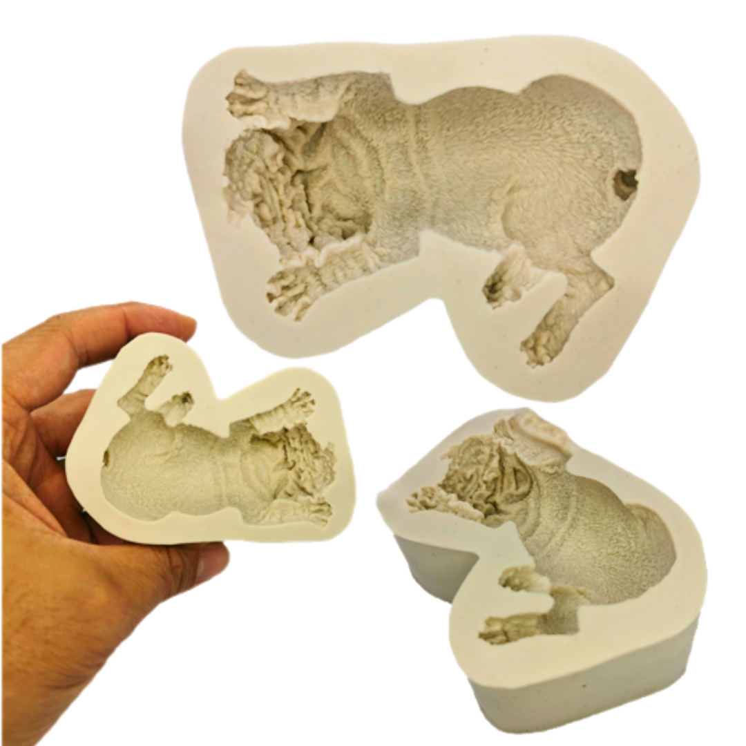 Molde de Silicona 3D Perrito Bulldog