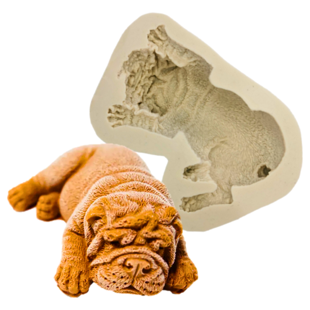Molde de Silicona 3D Perrito Bulldog