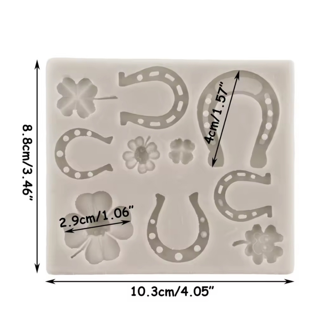 Molde de Silicona Herraduras & Trébol Pequeños