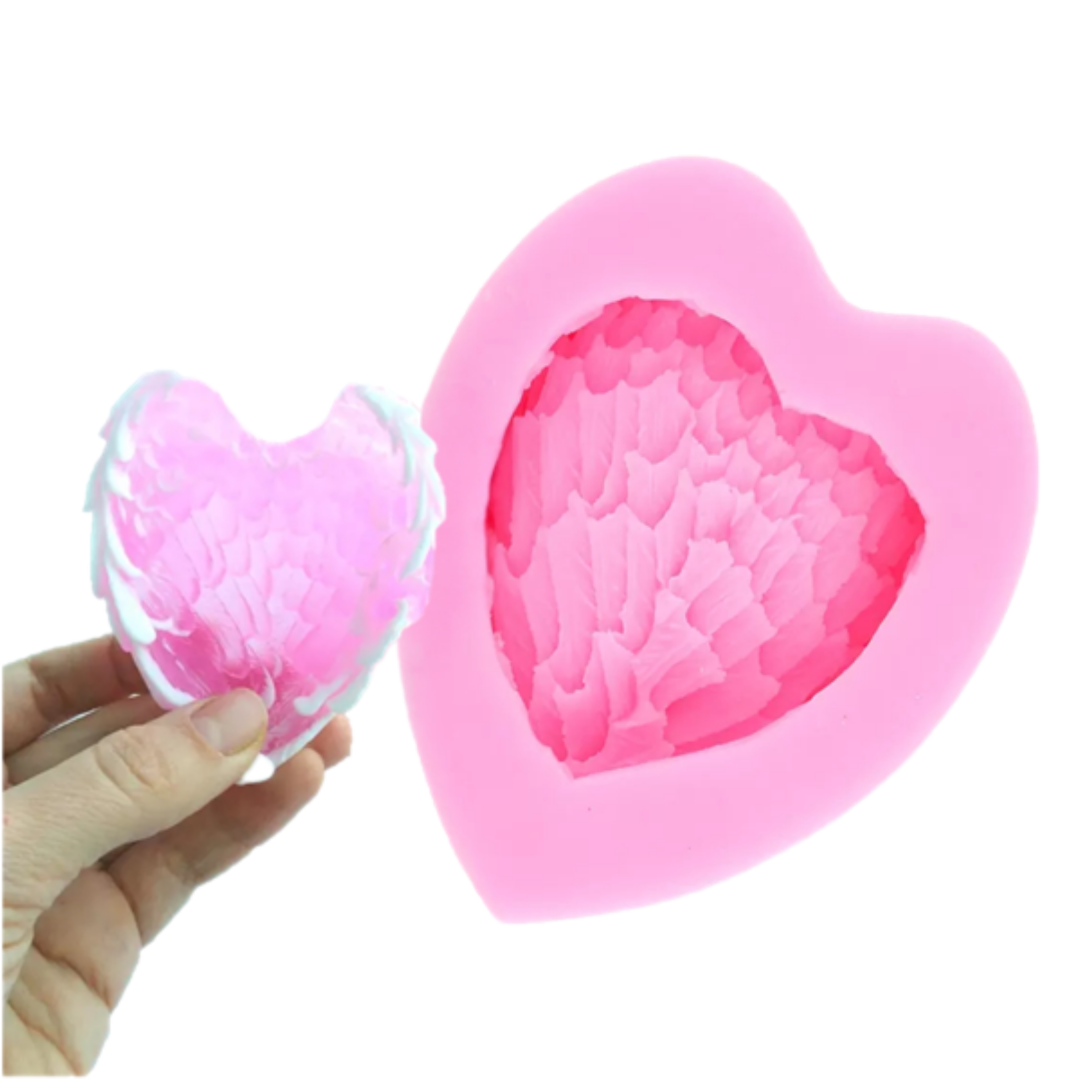 Molde de Silicona Corazón con Alas