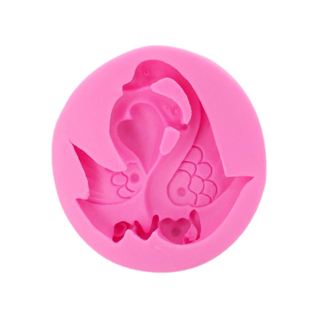 Molde de Silicona Cisnes con Corazón