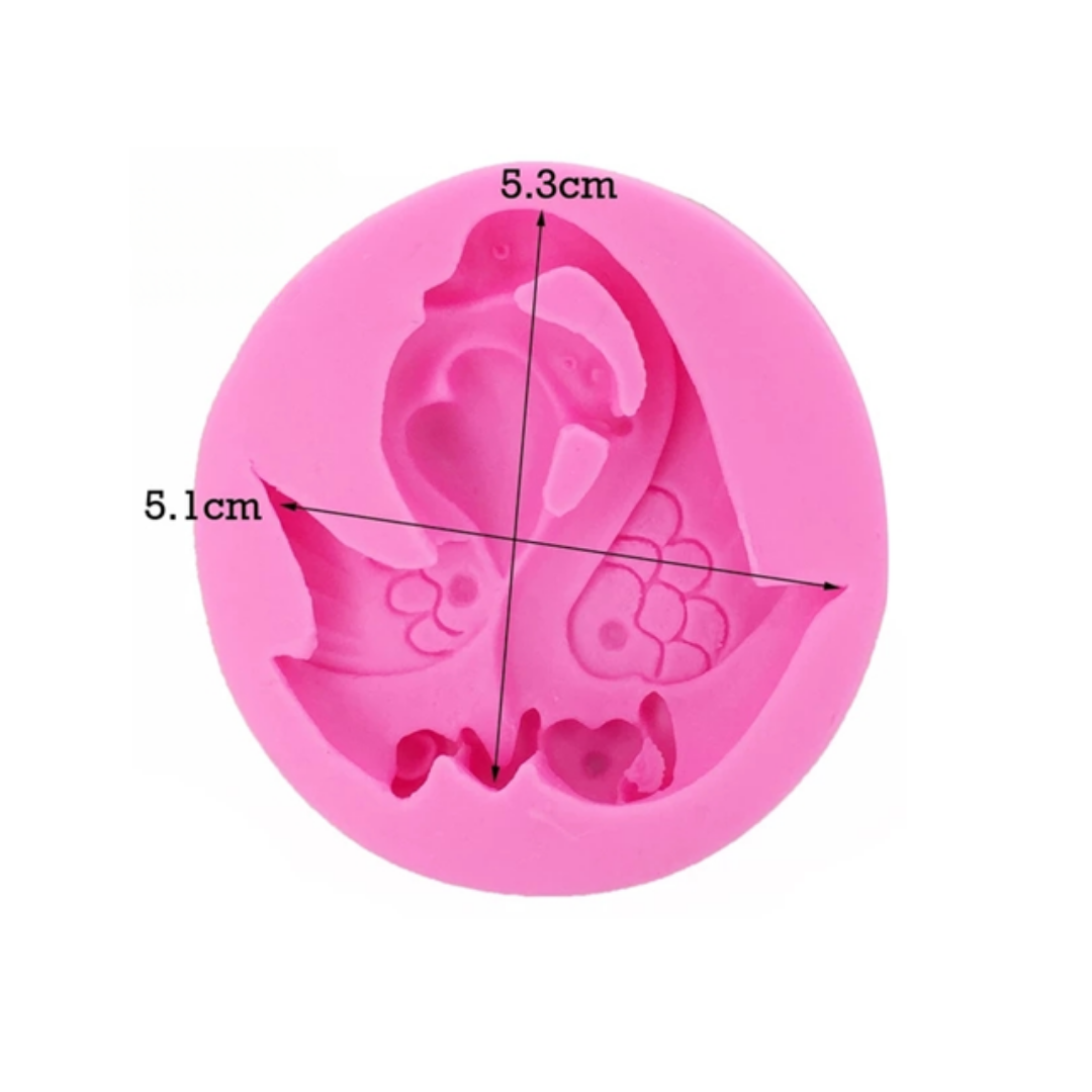 Molde de Silicona Cisnes con Corazón