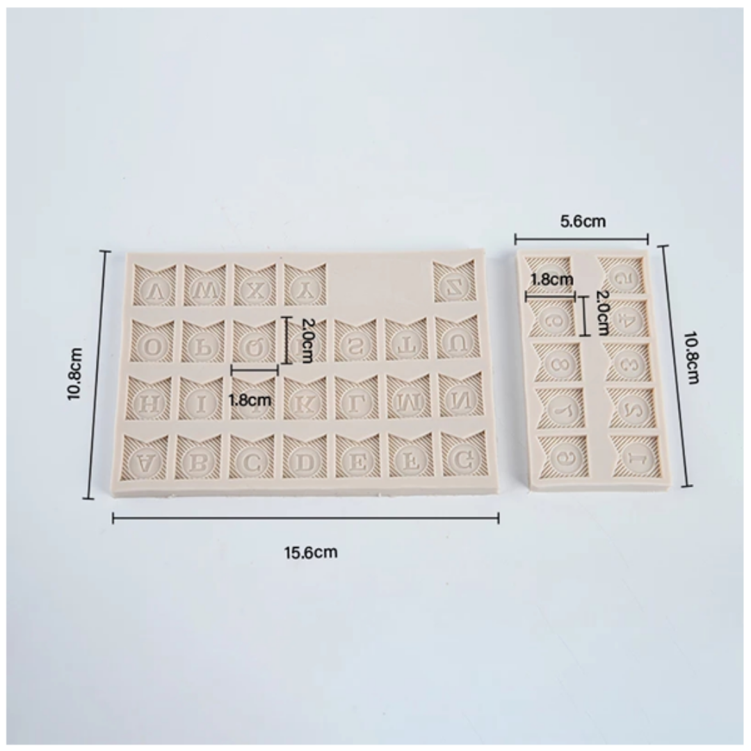 Molde de Silicona para Letras y Números Estilo Banderín
