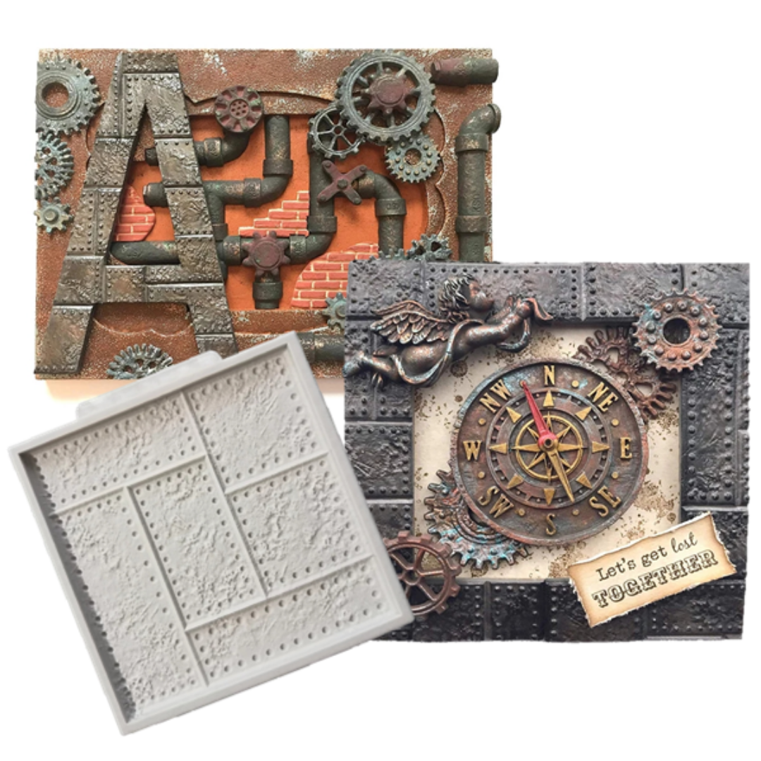 Molde de Silicona Texturizado Estilo Steampunk