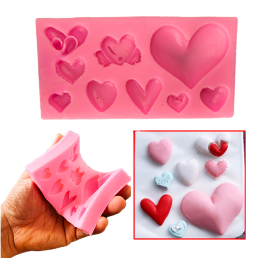 Molde de Silicona Corazones
