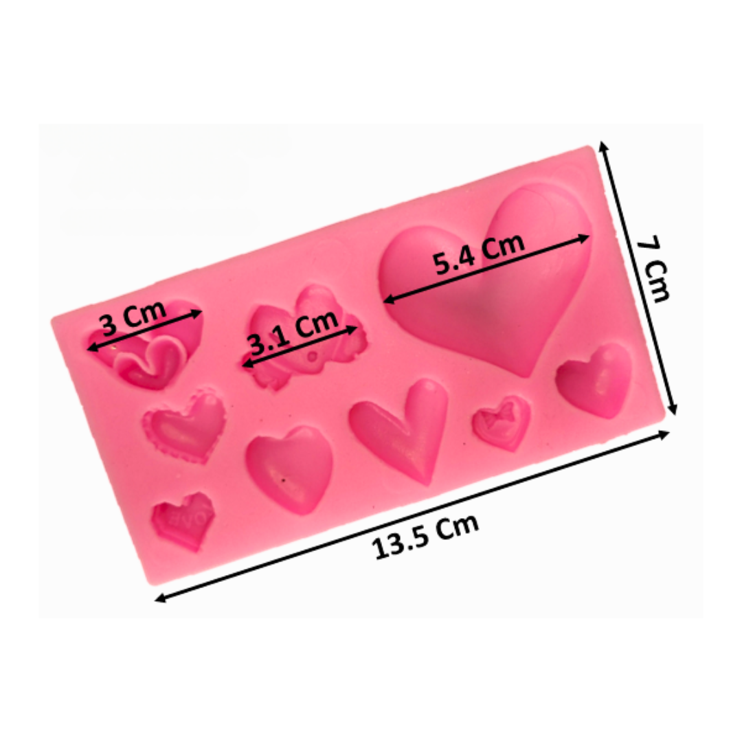 Molde de Silicona Corazones