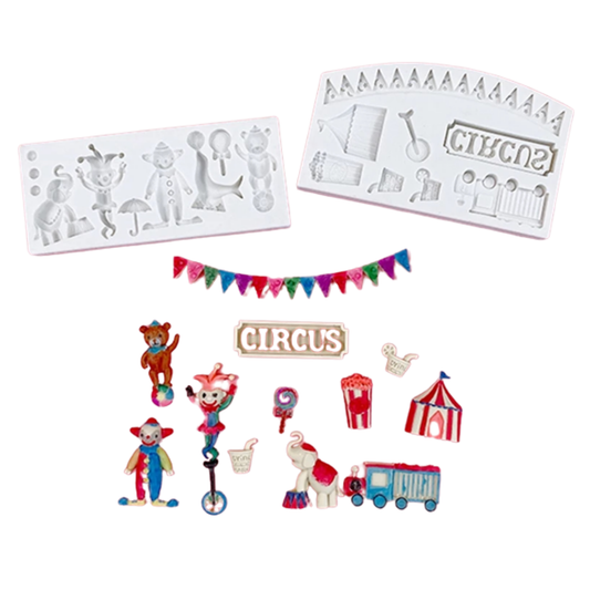 Molde de Silicona Temático Circo Mágico Set x 2