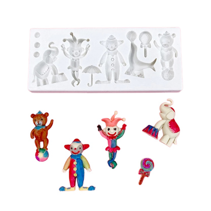 Molde de Silicona Temático Circo Mágico Set x 2