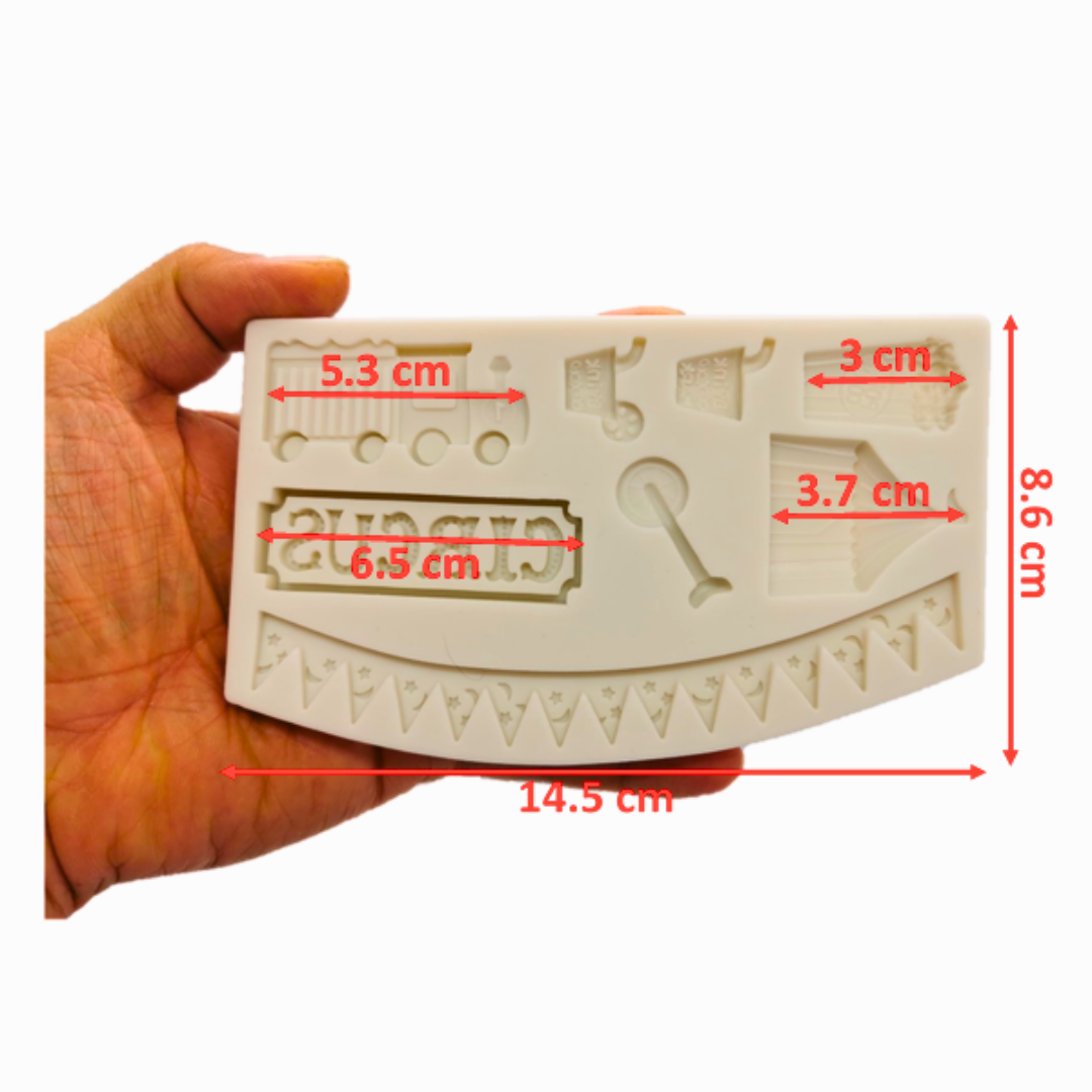 Molde de Silicona Temático Circo Mágico Set x 2