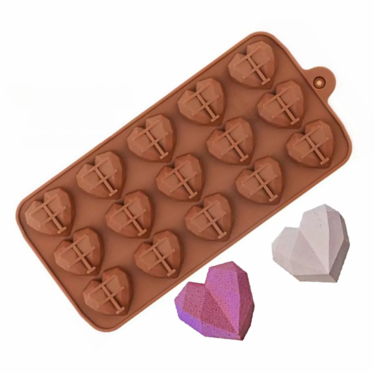 Molde de Silicona Corazones Geométricos