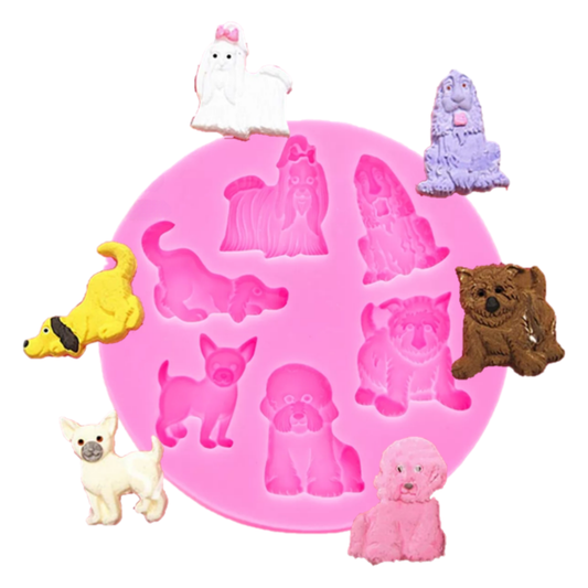 Molde de Silicona Perritos Adorables