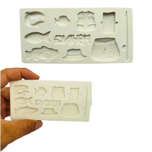 Molde de Silicona Temática Pescador