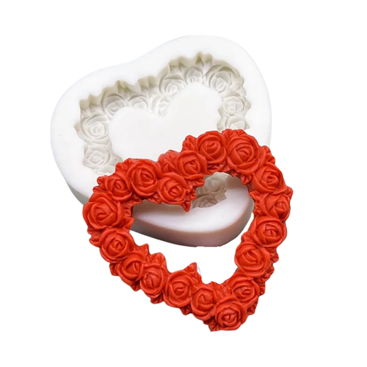 Molde de Silicona Corazón de Rosas
