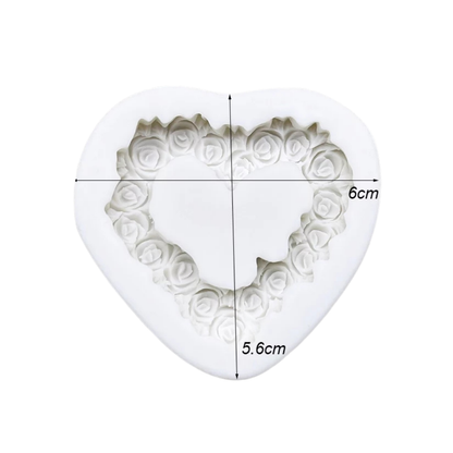 Molde de Silicona Corazón de Rosas