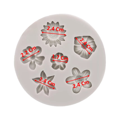 Molde de Silicona Flores Variadas