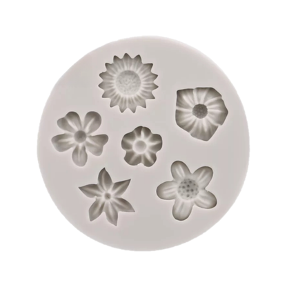 Molde de Silicona Flores Variadas