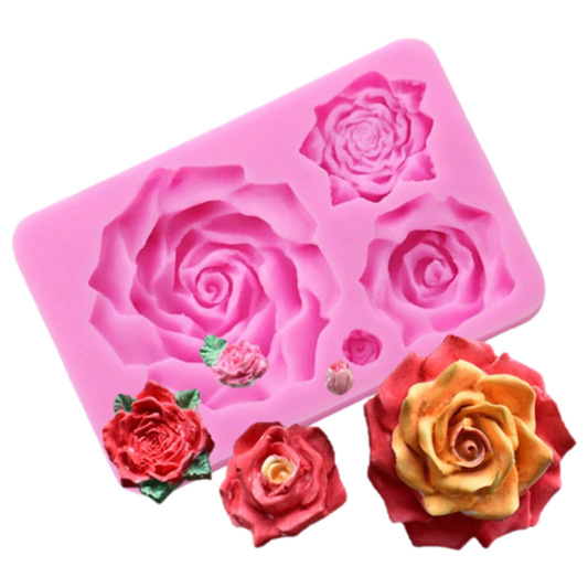 Molde de Silicona Rosas Grandes en 3D