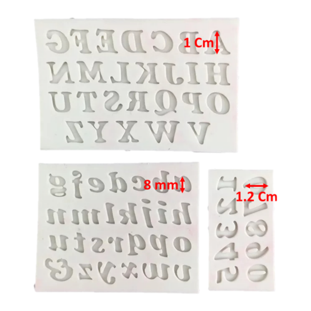 Molde de Silicona Alfabeto y Números 3D