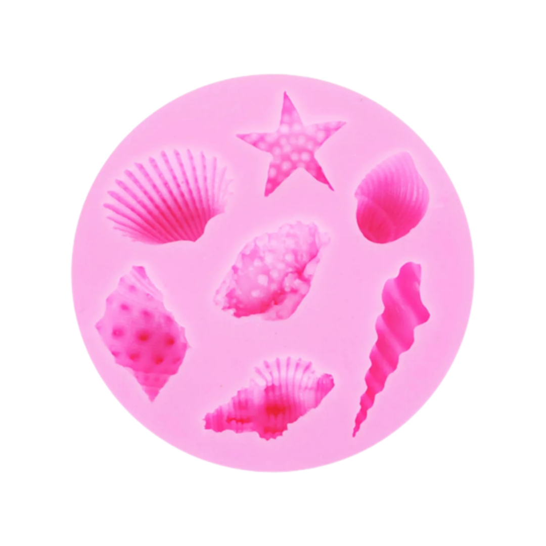 Molde de Silicona Conchas Marinas y Estrellas de Mar