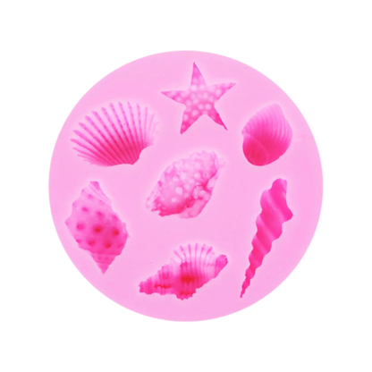 Molde de Silicona Conchas Marinas y Estrellas de Mar