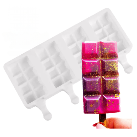 Molde de Silicona para Paletas Tipo Barra de Chocolate