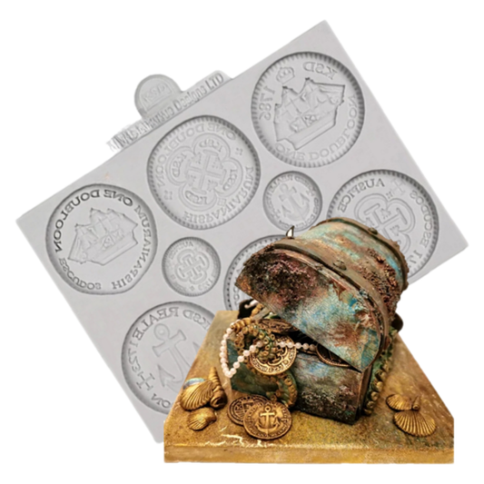 Molde de Silicona Monedas de Tesoro Pirata