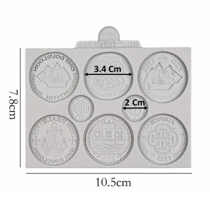 Molde de Silicona Monedas de Tesoro Pirata