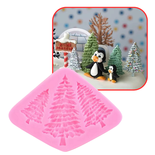 Molde de Silicona Pinos Navideños