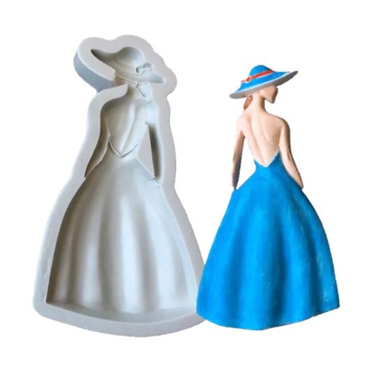 Molde de Silicona Mujer con Vestido Elegante 1