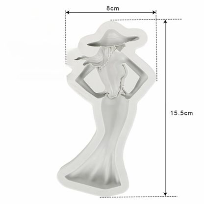 Molde de Silicona Mujer Con Vestido Elegante 2