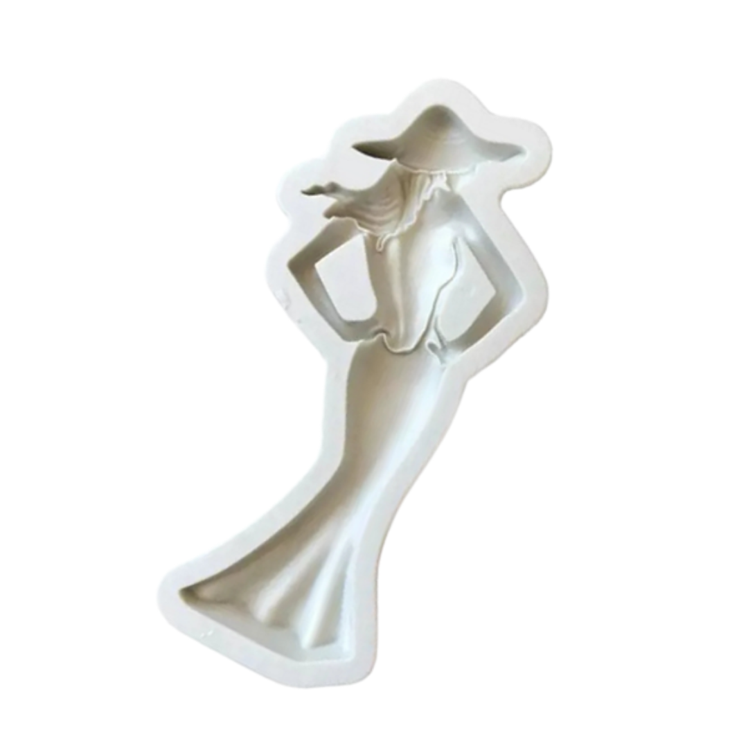 Molde de Silicona Mujer Con Vestido Elegante 2