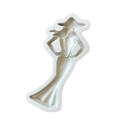Molde de Silicona Mujer Con Vestido Elegante 2